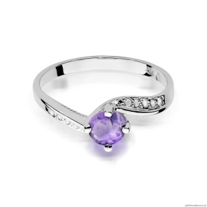 Pierścionek W084 Ametyst 0,50ct białe złoto