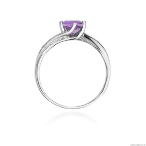 Pierścionek W084 Ametyst 0,50ct białe złoto
