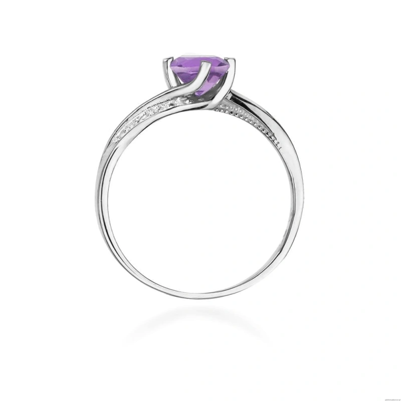 Pierścionek W084 Ametyst 0,50ct białe złoto