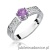 Pierścionek W075 Ametyst 0,50ct białe złoto