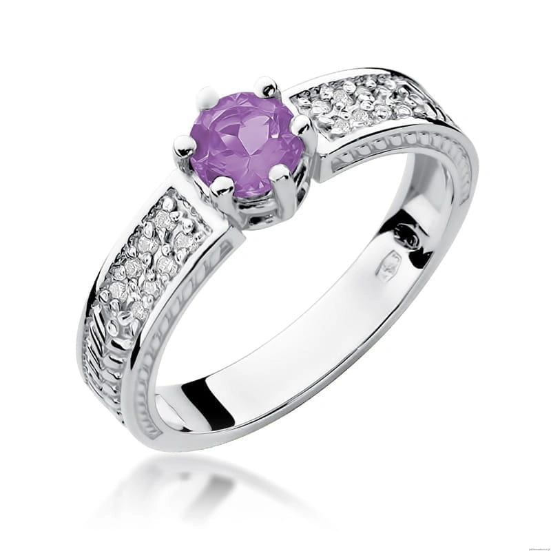 Pierścionek W075 Ametyst 0,50ct białe złoto