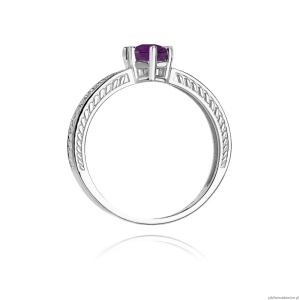 Pierścionek W075 Ametyst 0,50ct białe złoto