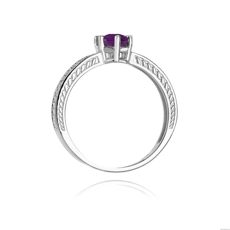 Pierścionek W075 Ametyst 0,50ct białe złoto