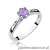 Pierścionek W074 Ametyst 0,50ct białe złoto