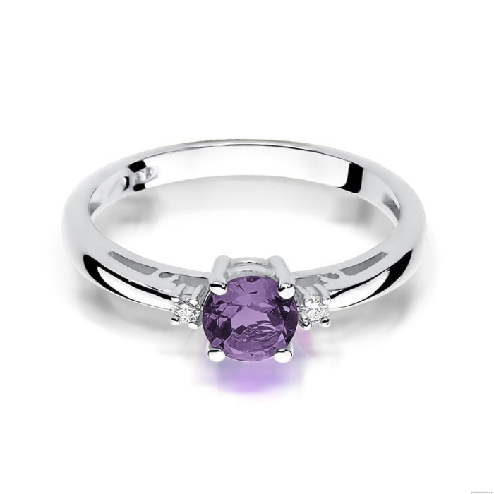 Pierścionek W010 Ametyst 0,50ct białe złoto