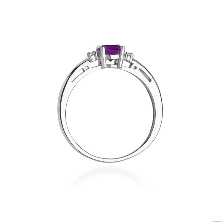 Pierścionek W010 Ametyst 0,50ct białe złoto