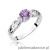 Pierścionek W014 Ametyst 0,50ct białe złoto