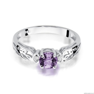 Pierścionek W014 Ametyst 0,50ct białe złoto