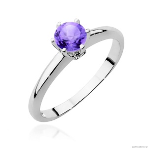 Pierścionek W557 Ametyst 0,50ct białe złoto