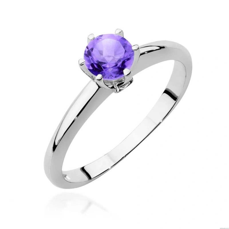 Pierścionek W557 Ametyst 0,50ct białe złoto
