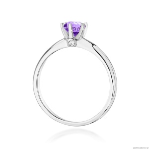 Pierścionek W557 Ametyst 0,50ct białe złoto
