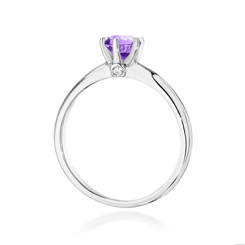 Pierścionek W557 Ametyst 0,50ct białe złoto