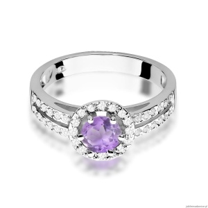 Pierścionek W087 Ametyst 0,50ct białe złoto