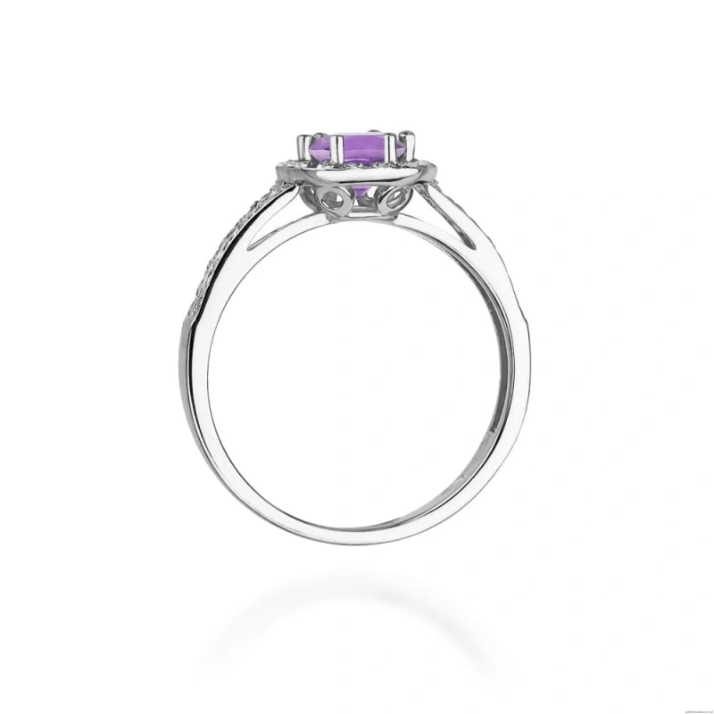 Pierścionek W087 Ametyst 0,50ct białe złoto
