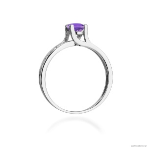 Pierścionek W106 Ametyst 0,50ct białe złoto