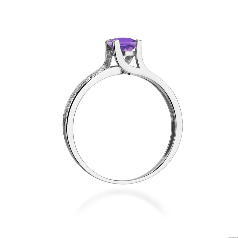 Pierścionek W106 Ametyst 0,50ct białe złoto