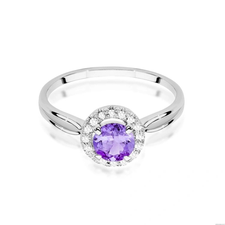 Pierścionek W538 Ametyst 0,90ct białe złoto