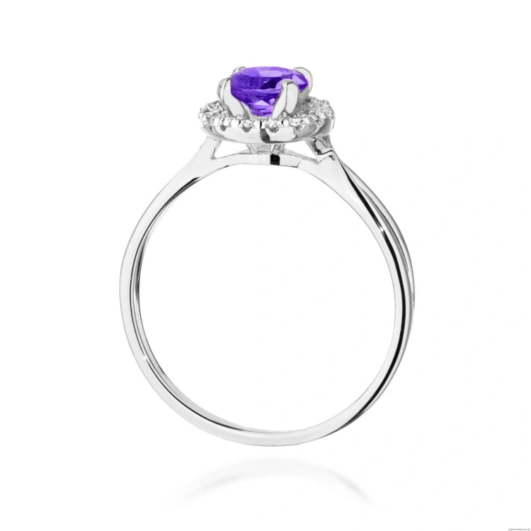 Pierścionek W538 Ametyst 0,90ct białe złoto