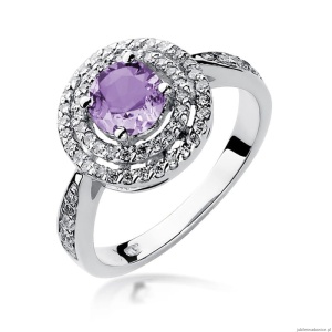 Pierścionek W274 Ametyst 0,90ct białe złoto