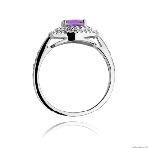 Pierścionek W274 Ametyst 0,90ct białe złoto
