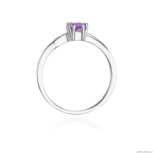 Pierścionek W094 Ametyst 0,50ct białe złoto