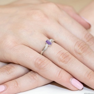 Pierścionek W094 Ametyst 0,50ct białe złoto