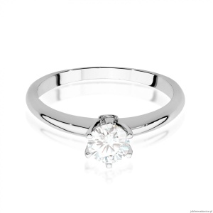 Pierścionek W557 Biały Szafir 0,60ct białe złoto