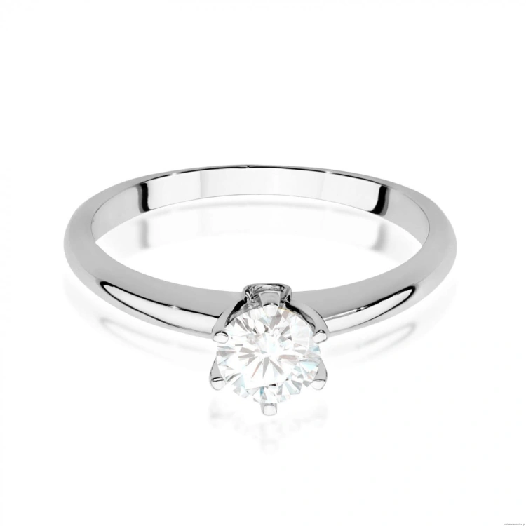Pierścionek W557 Biały Szafir 0,60ct białe złoto