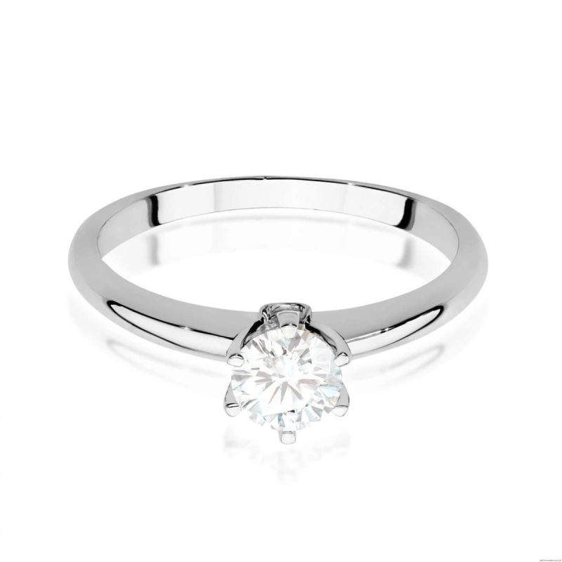 Pierścionek W557 Biały Szafir 0,60ct białe złoto