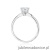 Pierścionek W557 Biały Szafir 0,60ct białe złoto