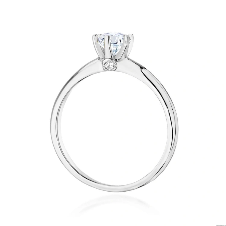 Pierścionek W557 Biały Szafir 0,60ct białe złoto