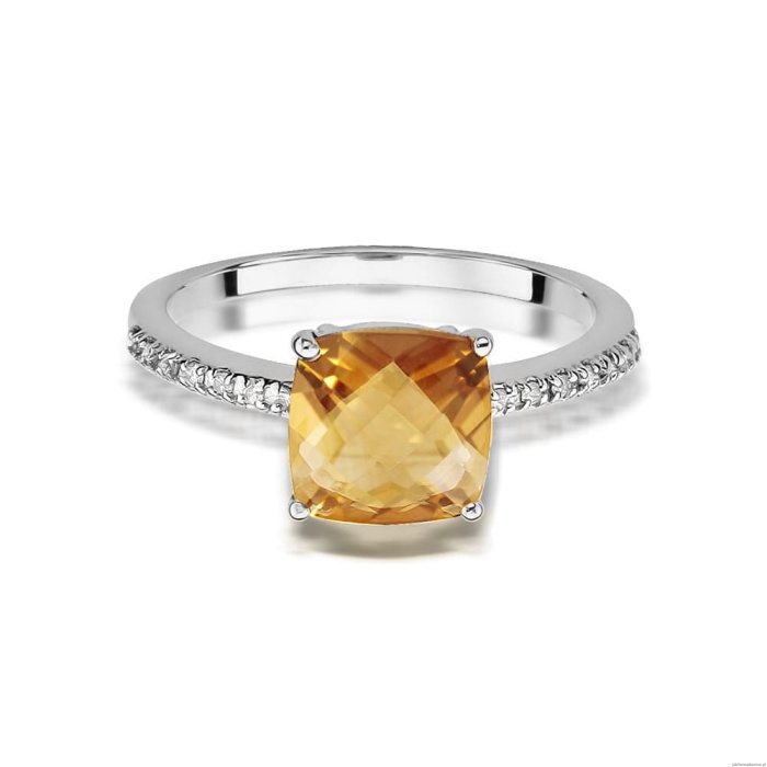 Pierścionek W511 Cytryn 2,00ct białe złoto