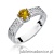 Pierścionek W075 Cytryn 0,50ct białe złoto