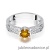 Pierścionek W075 Cytryn 0,50ct białe złoto