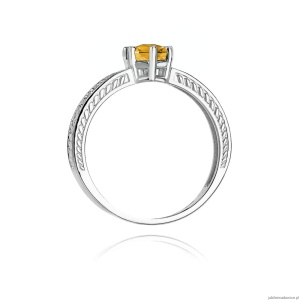 Pierścionek W075 Cytryn 0,50ct białe złoto
