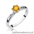Pierścionek W074 Cytryn 0,50ct białe złoto