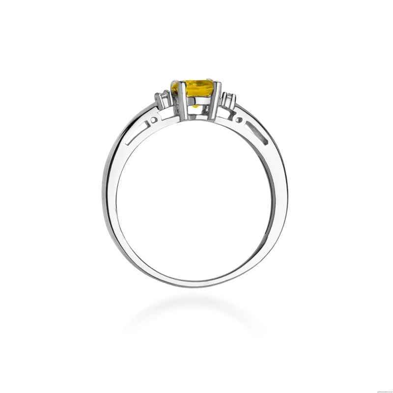 Pierścionek W010 Cytryn 0,50ct białe złoto