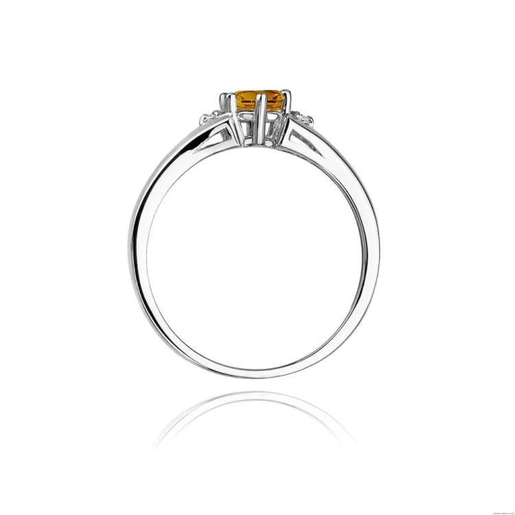 Pierścionek W0076 Cytryn 0,50ct białe złoto