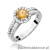 Pierścionek W087 Cytryn 0,50ct białe złoto