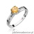 Pierścionek W106 Cytryn 0,50ct białe złoto