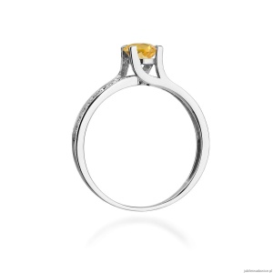 Pierścionek W106 Cytryn 0,50ct białe złoto