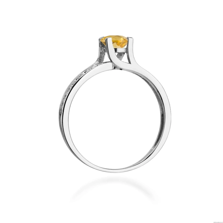 Pierścionek W106 Cytryn 0,50ct białe złoto
