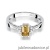 Pierścionek W002 Cytryn 0,60ct białe złoto