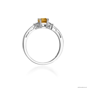 Pierścionek W002 Cytryn 0,60ct białe złoto