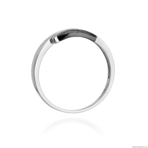 Pierścionek W107 z czarnymi diamentami białe złoto