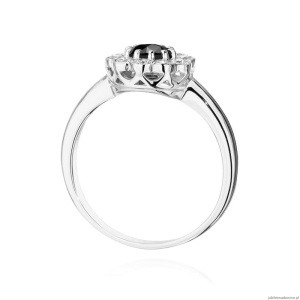 Pierścionek W529 Czarny Diament 0,50ct białe złoto