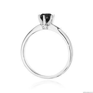 Pierścionek W557 Czarny Diament 0,50ct białe złoto