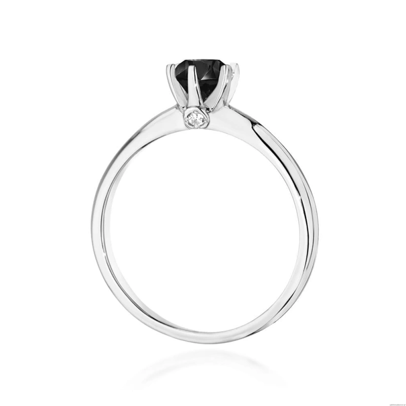 Pierścionek W557 Czarny Diament 0,50ct białe złoto