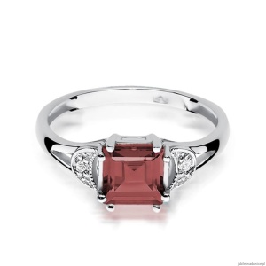 Pierścionek W040B Granat 1,30ct białe złoto