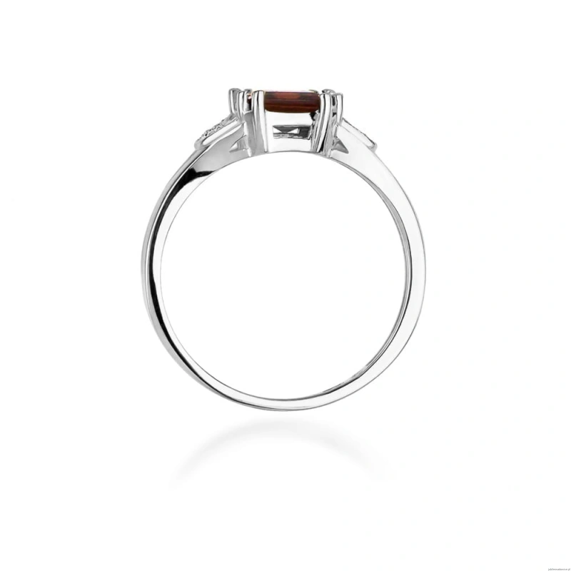 Pierścionek W040B Granat 1,30ct białe złoto